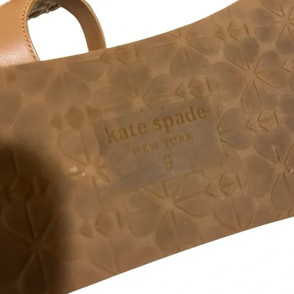 Kate Spade Picnic Platform Sandal Size 9 Ankle Strap Leather - Picture 10 of 12